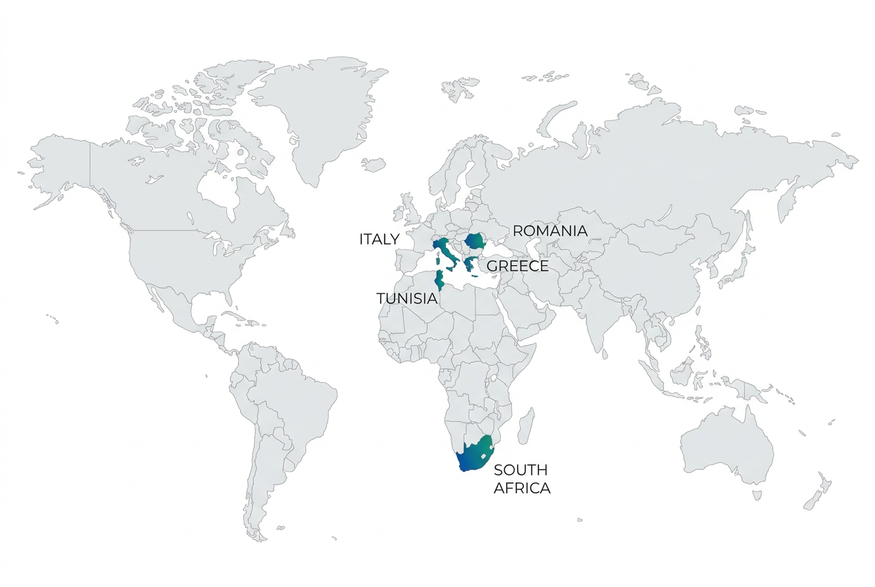 Mappa mondiale presenza TerniEnergia Progetti